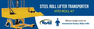 Vestil HYD-ROLL-47 roll lifters and transporter feature highlights