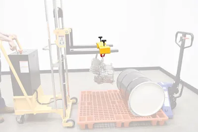 Vestil HYDC-FRKHK dc powered hefti-lift shown from an alternate angle