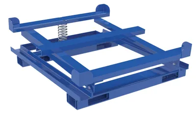 Vestil Steel Intermediate Bulk Container Tilt Stand with Fork Pockets 48-1/2 In. x 15-3/4 In. 4400 Lb. Capacity Blue
