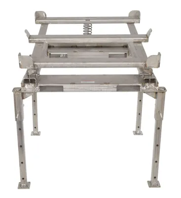 Vestil IBC-TLT-FPL-SS ibc tilt stands w fork pocket shown from an alternate angle