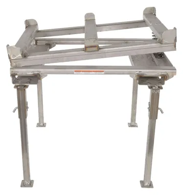 Vestil IBC-TLT-FPL-SS ibc tilt stands w fork pocket shown from an alternate angle