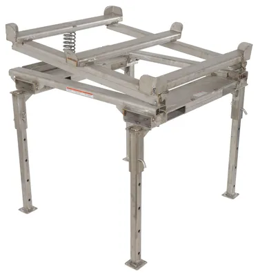 Vestil Stainless Steel Intermediate Bulk Container Tilt Stand with Fork Pockets and Adjustable Legs 49-3/4 In. x 50-1/2 In. 4400 Lb. Capacity Silver