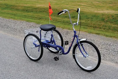 Vestil IBIKE-3-DC-B industrial bicycle shown from an alternate angle