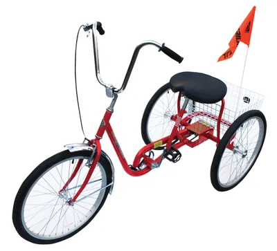 Vestil Standard Industrial Bicycle 250 Lb. Capacity Red