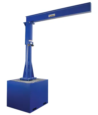 Vestil Steel Portable Jib Crane with Filled Base 8 Ft. I-Beam 1000 Lb. Capacity Blue