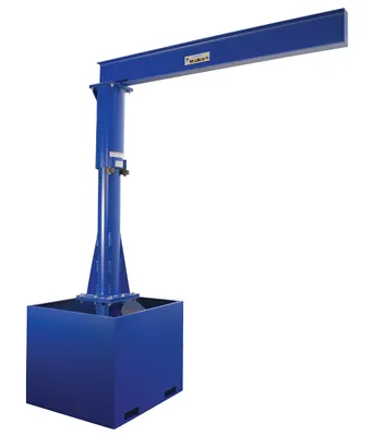 Vestil Steel Portable Jib Crane with Empty Base 8 Ft. I-Beam 1000 Lb. Capacity Blue