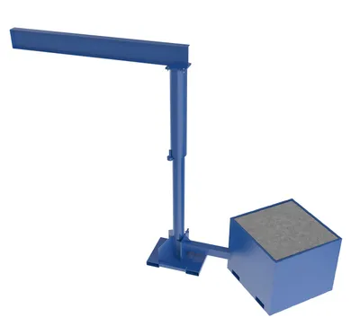 Vestil Steel Portable Offset Jib Crane with Filled Base 8 Ft. I-Beam 1000 Lb. Capacity Blue