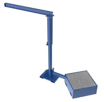 Vestil Steel Portable Offset Jib Crane with Filled Base 8 Ft. I-Beam 250 Lb. Capacity Blue