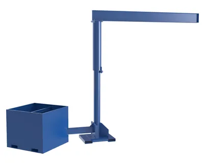 Vestil Steel Portable Offset Jib Crane with Empty Base 10 Ft. I-Beam 500 Lb. Capacity Blue