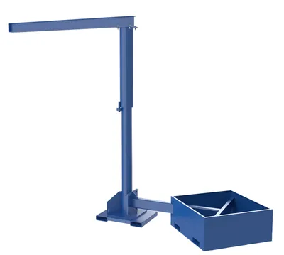 Vestil Steel Portable Offset Jib Crane with Empty Base 8 Ft. I-Beam 500 Lb. Capacity Blue