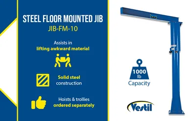 Vestil JIB-FM-10 floor mounted jib feature highlights