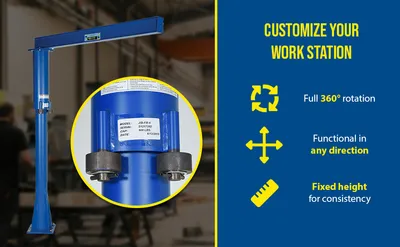 Vestil JIB-FM-6 floor mounted jib feature highlights