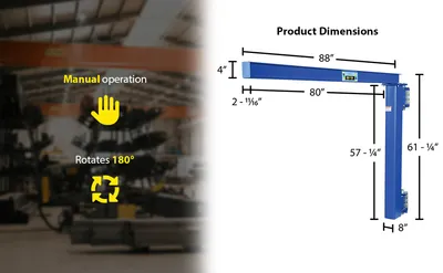 Vestil JIB-LC-3 wall jib feature highlights