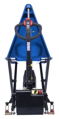 Vestil L-270-DC-HD-CTD tote lifter shown from an alternate angle