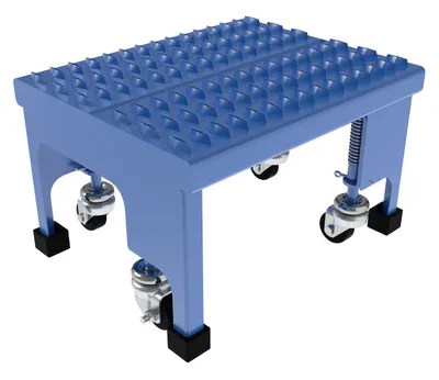 Vestil Steel Standard Slope Ladder No Handrail 58 Degree 1 Grip Strut 16-13/16 In. Step Width 350 Lb. Capacity Blue