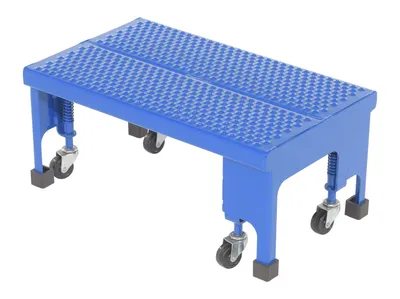 Vestil Steel Standard Slope Ladder No Handrail 58 Degree 1 Perforated 16-13/16 In. Step Width 350 Lb. Capacity Blue