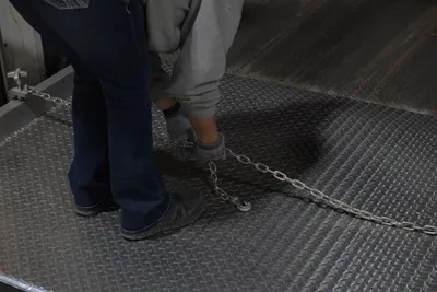 Vestil LC-BTA-72-84 aluminum truck dockboards (welded aluminum curbs) shown from an alternate angle