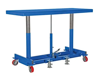 Vestil Steel Ergonomic Long Deck Cart 30 In. x 72-1/4 In. x 31 In. 4,000 Lb. Capacity Blue