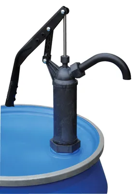 Vestil LDP-RYT lever action drum pump shown from an alternate angle