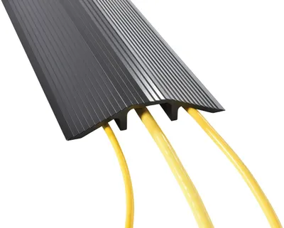 Vestil LHCR-36-BK extruded aluminum hose & cable crossover shown from an alternate angle