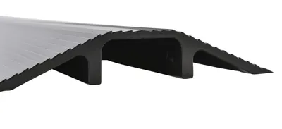 Vestil LHCR-36-BK extruded aluminum hose & cable crossover shown from an alternate angle