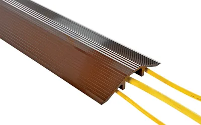 Vestil LHCR-72-BRN extruded aluminum hose & cable crossover shown from an alternate angle