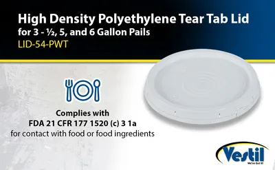 Vestil LID-54-PWT lid feature highlights