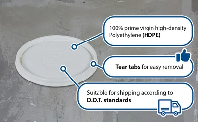 Vestil LID-UN-54-PW lid feature highlights