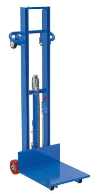 Vestil Steel Lite Load Lift With Foot Pump, Fixed Wheels and Manual Floor Lock 20 In. x 20 In. Platform 400 Lb. Capacity Blue