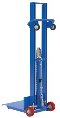 Vestil Steel Lite Load Lift With Foot Pump, Fixed Wheels and Wheel Lock 20 In. x 20 In. Platform 400 Lb. Capacity Blue