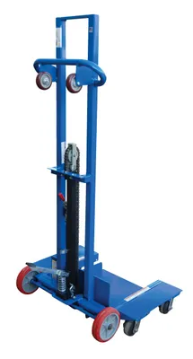 Vestil Steel Low Profile Lite Load Lift With Foot Pump, Swivel Casters and Manual Floor Lock 20 In. x 20 In. Platform 400 Lb. Capacity Blue