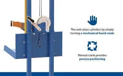 Vestil LLPW-CL-1560 cylinder lifter transporter feature highlights