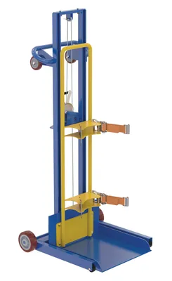 Vestil Steel Gas Cylinder Lifter 300 Lb. Capacity Blue / Yellow