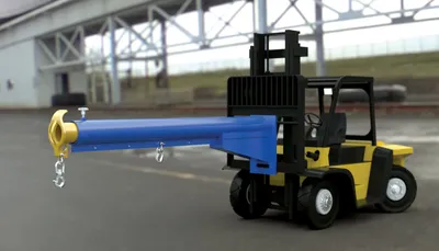 Vestil LM-CM2-EBT-4 carriage mounted fork truck boom shown from an alternate angle