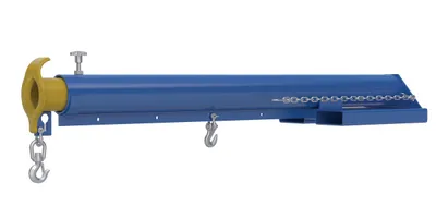 Vestil Steel Economy Telescoping Lift Boom 11 In. Fork Pocket Center 4,000 Lb. Capacity Blue and Yellow