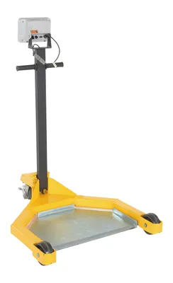 Vestil Steel Low Profile Drum Dolly with Scale 38-1/2 In. x 31-1/2 In. x 49-1/4 In. 800 Lb. Capacity Black / Yellow