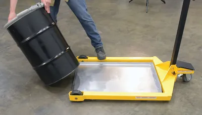 Vestil LO-PF-2436-SCL low profile portable bin scale shown from an alternate angle