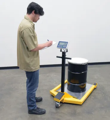Vestil LO-PF-2436-SCL low profile portable bin scale shown from an alternate angle