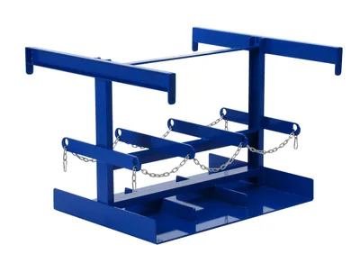 Vestil Steel Fork Truck LP Tank Caddy 38-1/4 In. x 41-5/8 In. x 29 In. 6 Tank Capacity Blue