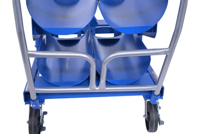 Vestil LP-6 lp tank truck shown from an alternate angle