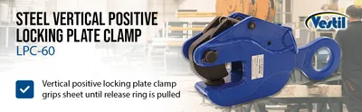 Vestil LPC-60 positive locking plate clamp feature highlights