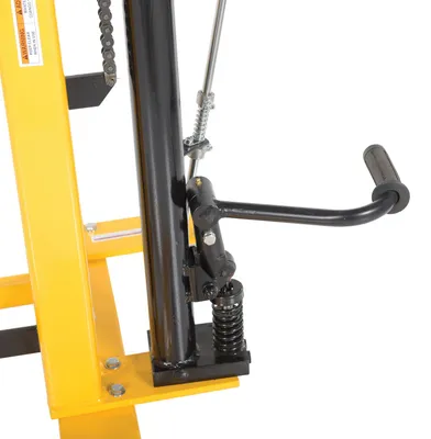 Vestil LPDT manual low profile hydraulic drum truck shown from an alternate angle