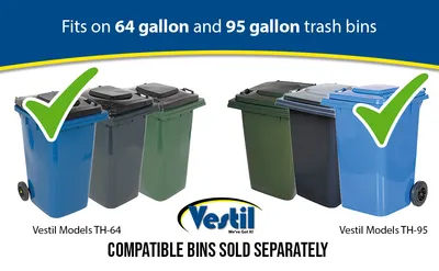 Vestil MBC-1513-14 manual trash bin compactor feature highlights