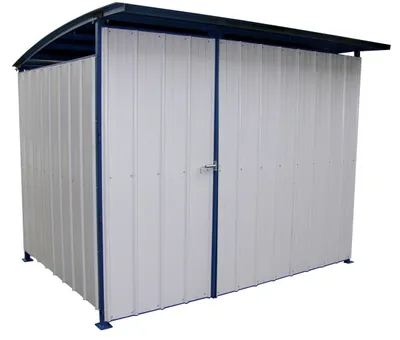 Vestil Steel Multi Duty Shed with Front Doors 95-1/2 In. x 120 In. x 90-1/16 In. Blue/White