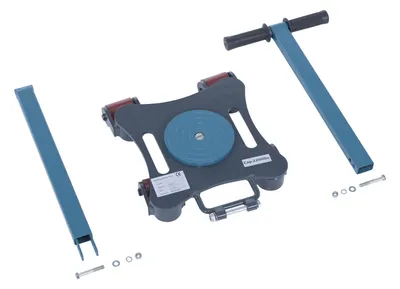 Vestil Steel Multi Direction Machinery Skate 12 In. Length x 12 In. Width x 3-1/2 In. Height 2,200 Lb. Capacity Blue and Gray