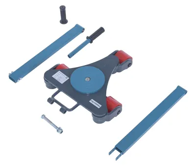Vestil Steel Multi Direction Machinery Skate 15 In. Length x 13 In. Width x 4-7/16 In. Height 4,400 Lb. Capacity Blue and Gray