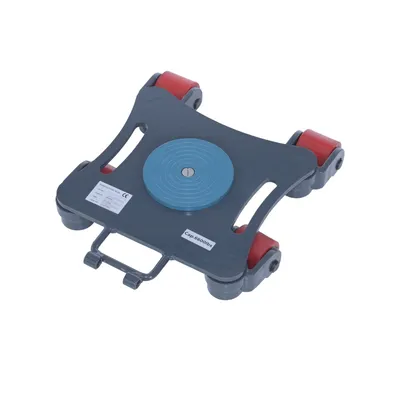 Vestil Steel Multi Direction Machinery Skate Without Handle 12 In. Length x 12 In. Width x 4-7/16 In. Height 6,600 Lb. Capacity Blue and Gray