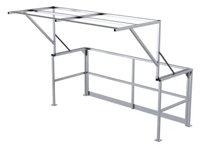Vestil Aluminum Double Wide Mezzanine Safety Gate 42-3/8 In. Handrail Height Silver