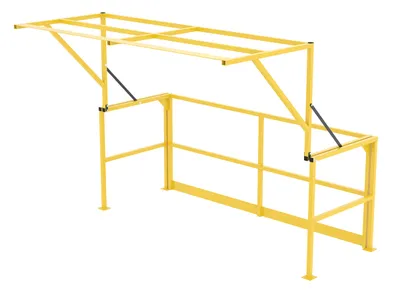 Vestil Steel Mezzanine Safety Double Wide Gate 79-5/16 In. x 108-1/2 In. x 80-1/16 In. Yellow