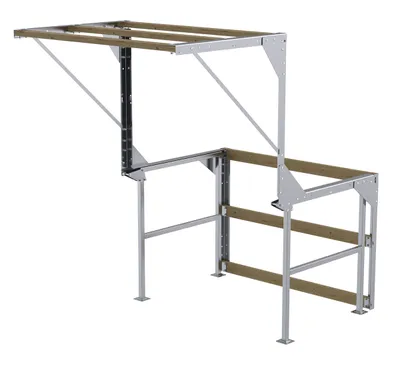 Vestil Aluminum Knockdown Mezzanine Safety Gate 42-7/8 In Handrail Height Silver